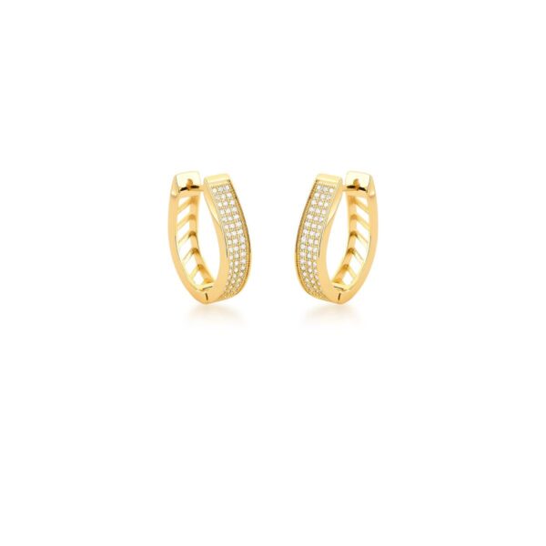 Argola Oval Craveja de Zircônias