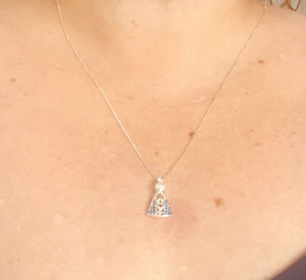 Corrente com Pingente Nossa Senhora Aparecida Prata 925 - Image 2